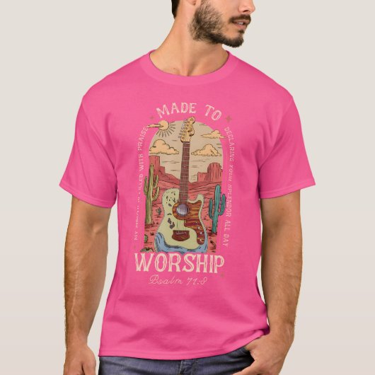 Gemaakt om Boho Westerne Christelijke gitaar West  T-shirt (Voorkant)