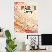 Gemaakt om Inspirerend Christelijke Quote te aanbi Poster (Thuiskantoor)