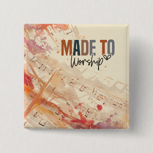 Gemaakt om Inspirerend Christelijke Quote te aanbi Vierkante Button 5,1 Cm