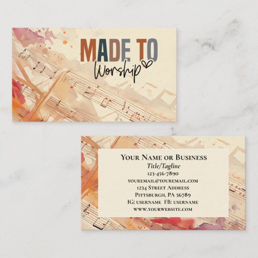 Gemaakt om Inspirerend Christelijke Quote te aanbi Visitekaartje (Voorkant / Achterkant)