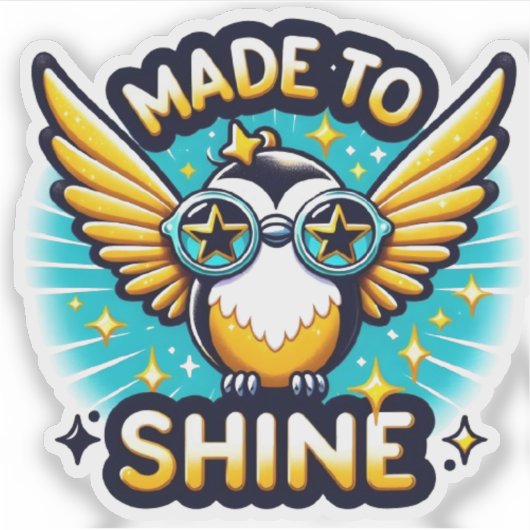 Gemaakt om Motivatie Hummingbird-Sticker te schijn Sticker (Voorkant)