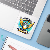 Gemaakt om Motivatie Hummingbird-Sticker te schijn Sticker (Laptop met iPhone)