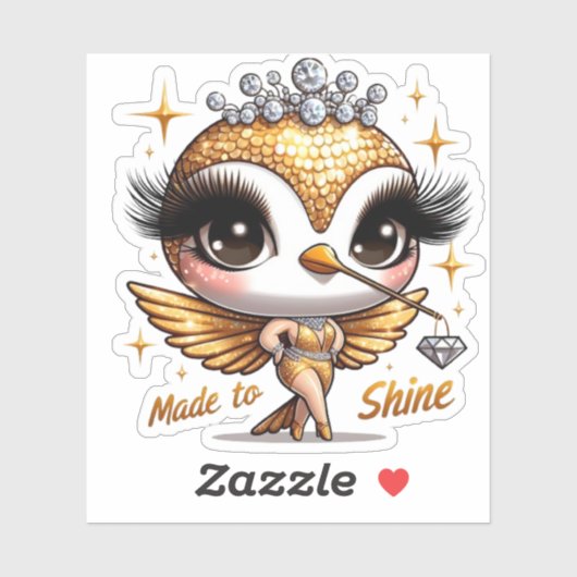 Gemaakt om Motivatie Hummingbird-Sticker te schijn Sticker (Vel)