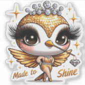 Gemaakt om Motivatie Hummingbird-Sticker te schijn Sticker (Voorkant)