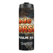 Gemaakt om te aanbidden: Bloemenachtergrond Thermosbeker (Voorkant)