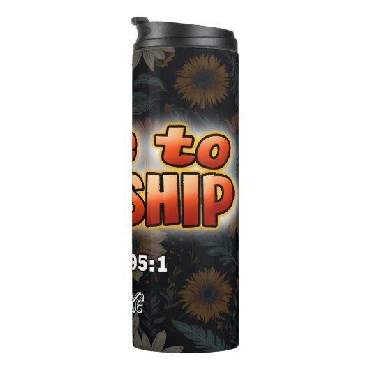 Gemaakt om te aanbidden: Bloemenachtergrond Thermosbeker (Geroteerd rechts)