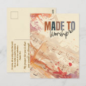 Gemaakt om te aanbidden Christelijk citaat Psalm 9 Briefkaart (Voorkant / Achterkant)