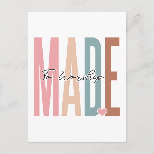 Gemaakt om te aanbidden, in God te geloven, Jezus  Feestdagenkaart (Voorkant)