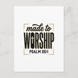 Gemaakt om te aanbidden Psalm 95_1 Christelijke Vi Briefkaart