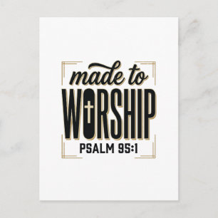 Gemaakt om te aanbidden Psalm 95_1 Christelijke Vi Briefkaart