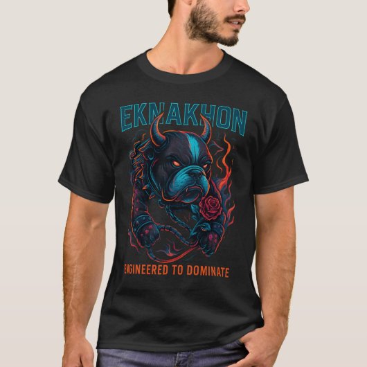 Gemaakt om te domineren – Infernal Bulldog Glow T- T-shirt (Voorkant)