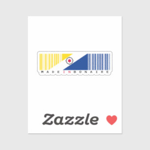 Gemaakt op Bonaire Barcode Vlag Sticker