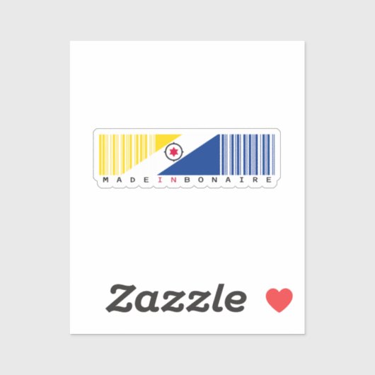 Gemaakt op Bonaire Barcode Vlag Sticker (Vel)
