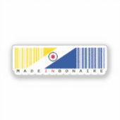 Gemaakt op Bonaire Barcode Vlag Sticker (Voorkant)