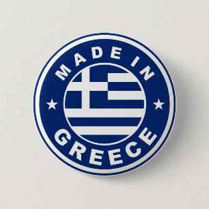 gemaakt op het etiket van de griekenland , ronde s button 5,7 cm