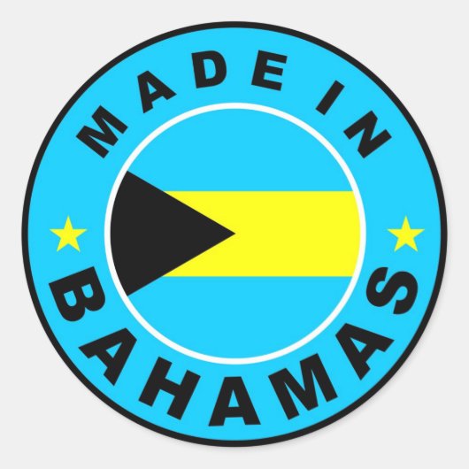 gemaakt op het etiket van het bahamas - land met r (Voorkant)