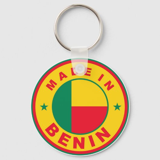 gemaakt op het etiket van het benin - land sleutelhanger (Voorkant)