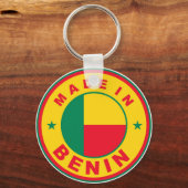 gemaakt op het etiket van het benin - land sleutelhanger (Voorkant)