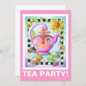 GEMAAKT OVER TEA PARTY KAART (Voorkant / Achterkant)