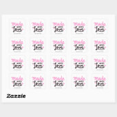 Gemaakt van de liefde Gepersonaliseerd Roze Vierka Vierkante Sticker (Vel)