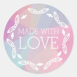 Gemaakt van de liefdesboho Chic Feathers Ronde Sticker