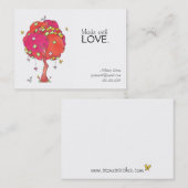 Gemaakt van de liefdesfiltreerroze roze boomvogels visitekaartje (Voorkant / Achterkant)