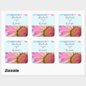 Gemaakt van de liefdesmooie roze flower foto vierkante sticker (Vel)