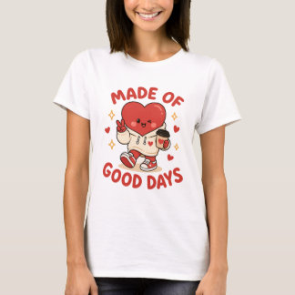 Gemaakt van Goede Dagen – Cute Kawaii Hart Coffee T-shirt