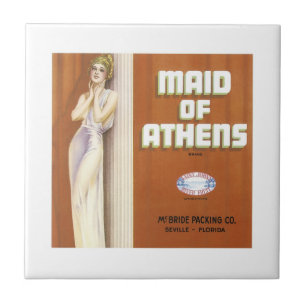  gemaakt van het Athens-etiket voor fruitkratten Tegeltje
