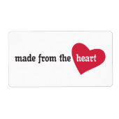 gemaakt van het Heart Food Label (Voorkant)