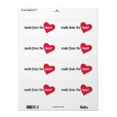 gemaakt van het Heart Food Label (Full Sheet)