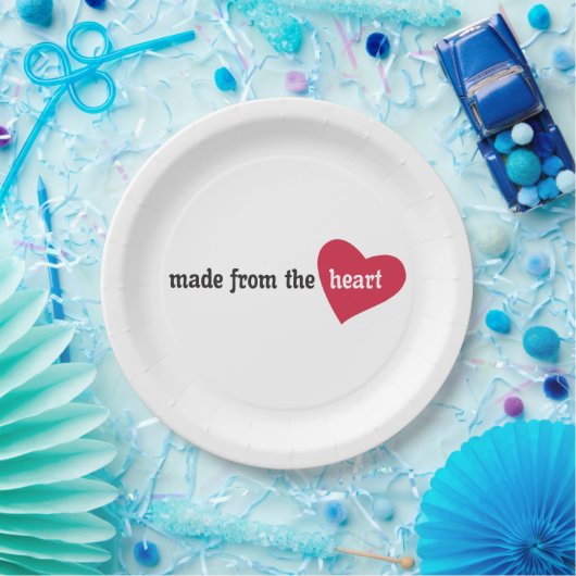 gemaakt van het Heart Food Label Papieren Bordje (Feest)