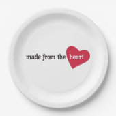 gemaakt van het Heart Food Label Papieren Bordje (Voorkant)