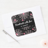 Gemaakt van het liefdeshalloween Cobwebs & Spiders Vierkante Sticker (Envelop)