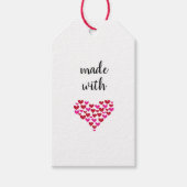 Gemaakt van Label met liefdeshartcadeaus Cadeaulabel (Voorkant)