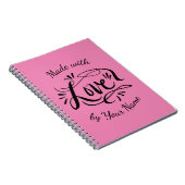 Gemaakt van liefde, aangepast recept met handschri notitieboek (Rechterzijde)