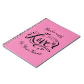 Gemaakt van liefde, aangepast recept met handschri notitieboek (Linkerzijde)