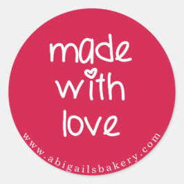 Gemaakt van liefde - Aangepaste kleur Ronde Sticker