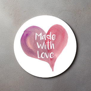 Gemaakt van liefde, hartsticker ronde sticker