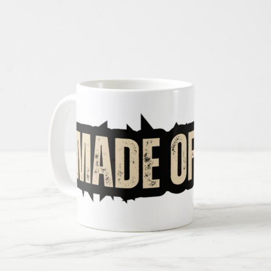 Gemaakt van liefde koffiemok (Voorkant links)