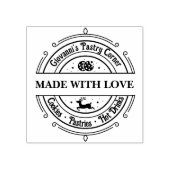 Gemaakt van liefde Modern Retro Red Rubberstempel (Afrduk)