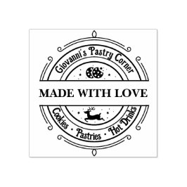 Gemaakt van liefde Modern Retro Red Rubberstempel