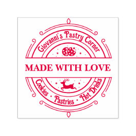 Gemaakt van liefde Modern Retro Red Zelfinktende Stempel