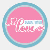 Gemaakt van liefde ronde sticker (Voorkant)
