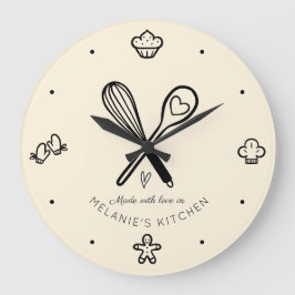 Gemaakt van Love Cute Baking Whisk Bleek Yellow Grote Klok