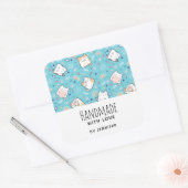 Gemaakt van Love Cute Kitty Cat Pattern Vierkante Sticker (Envelop)
