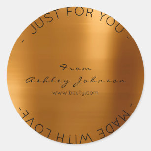 Gemaakt van Love Steel Gold Metallic Shiny Ronde Sticker