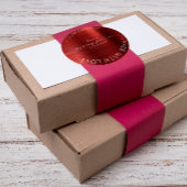 Gemaakt van Love Steel Red Burgundy Metallic Shiny Ronde Sticker