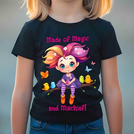 Gemaakt van Magie en Mischief Rainbow Pixie en Vog T-shirt
