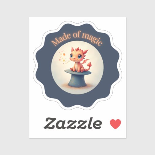 Gemaakt van magie - Schattigee Dragon Sticker (Vel)
